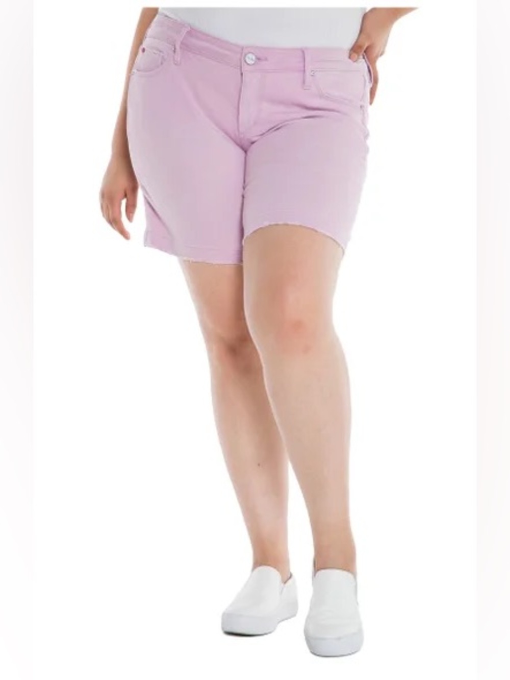Jean Shorts Orchid Purple
Stretch Mom Shorts Size 16 w/ 6" Inseam- Slink Curvy
